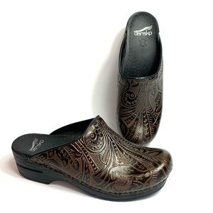 Dansko Sonya Tooled Leather Clogs Mules